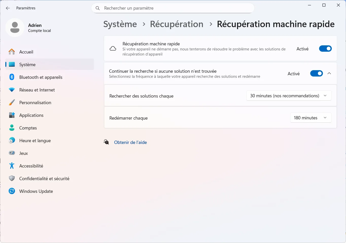 Quick Machine Recovery arrive dans Windows 11