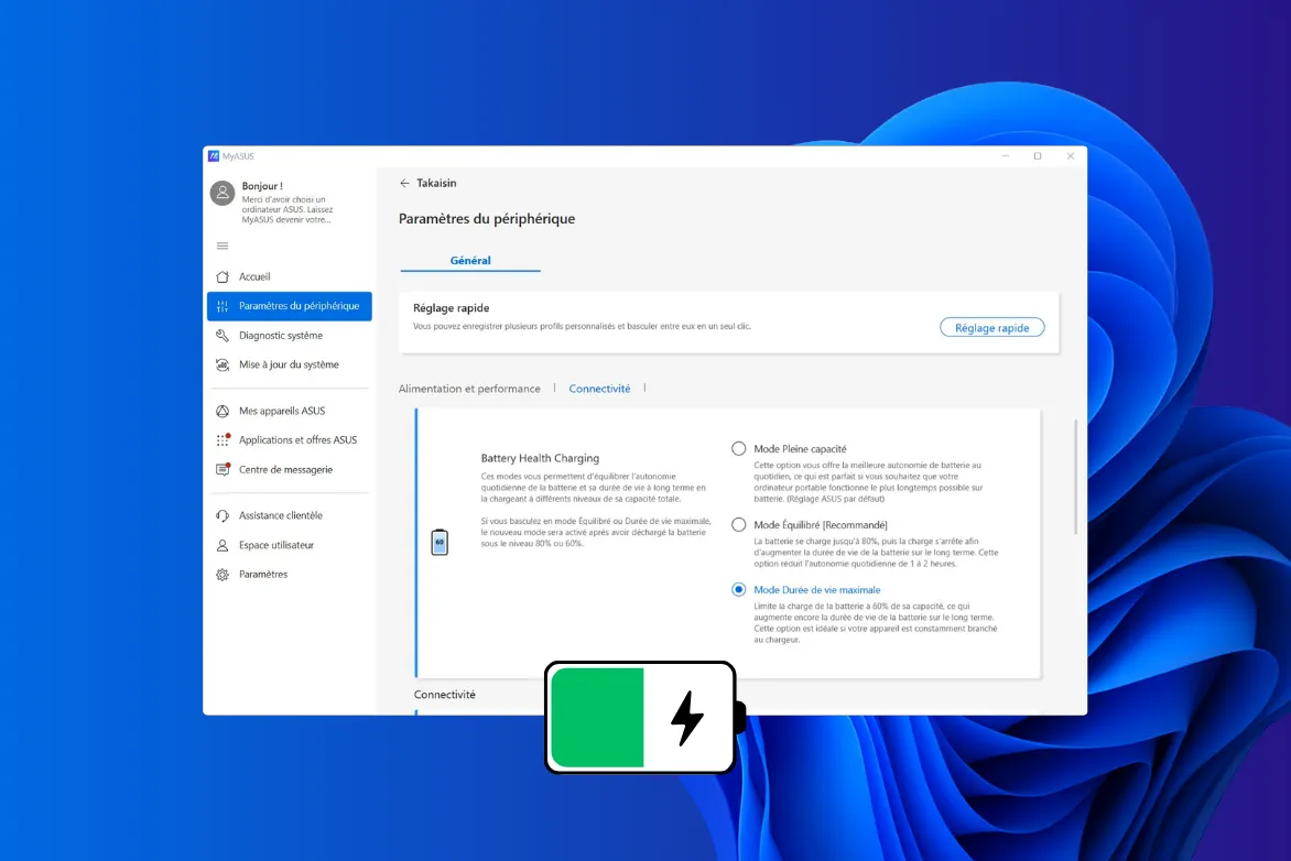 Comment limiter la charge de la batterie d’un PC portable