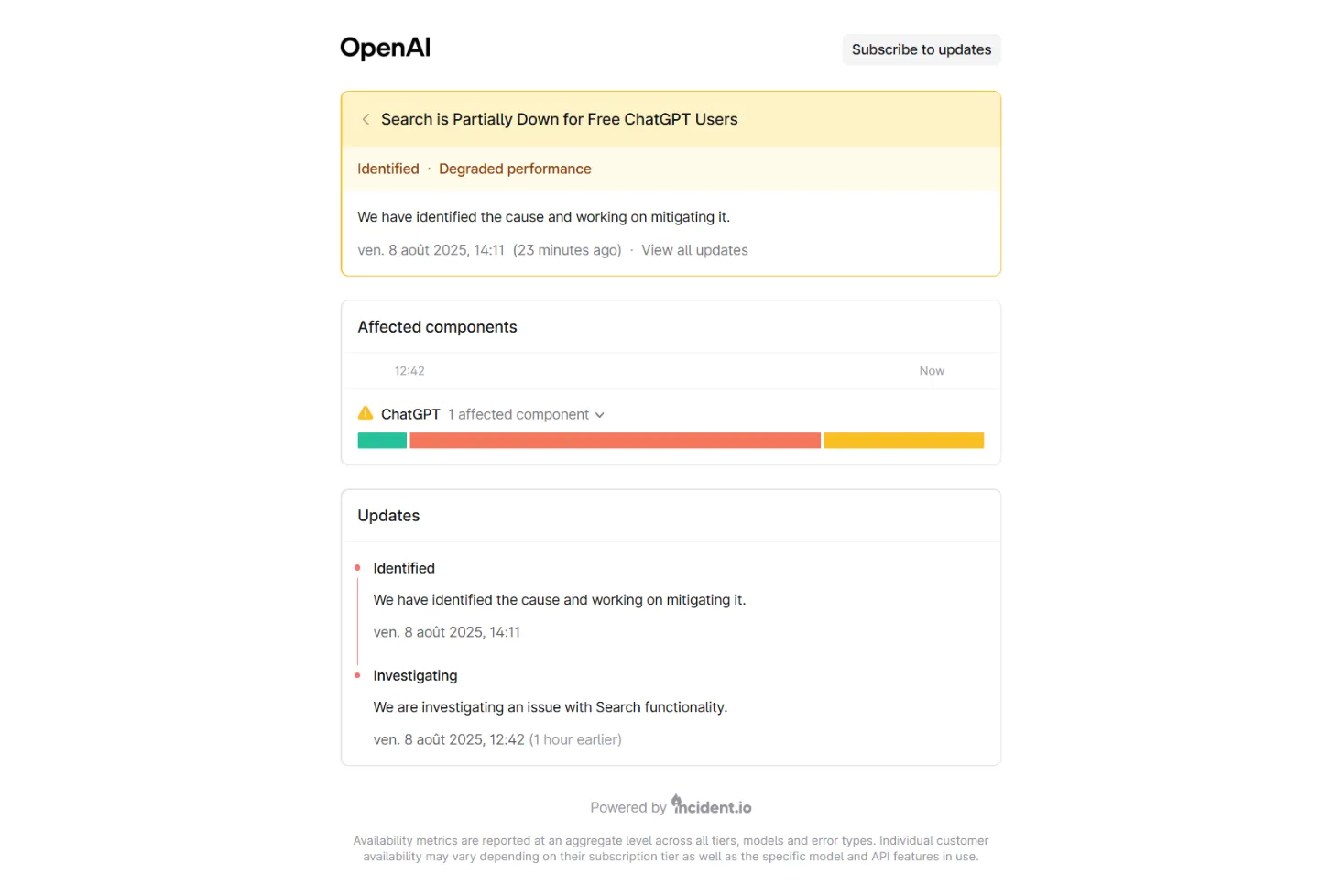 GPT-5 en panne pour certains utilisateurs après son lancement