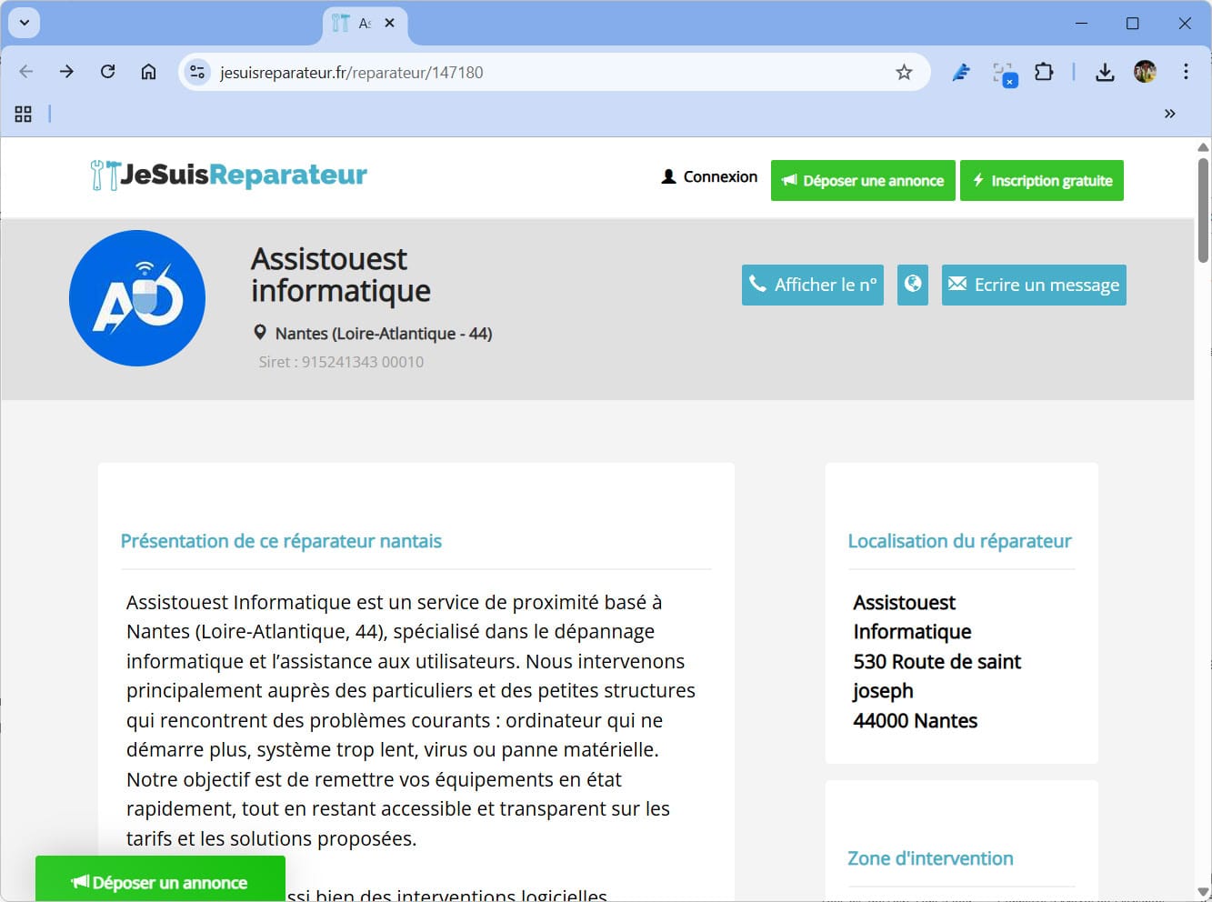 JeSuisRéparateur l’annuaire en ligne des réparateurs près de chez vous