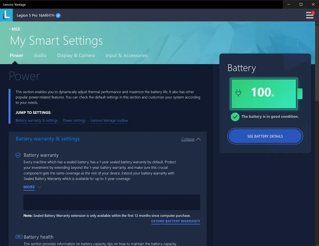 Lenovo Vantage Conservation Mode préserver la durée de vie de la batterie ThinkPad et IdeaPad