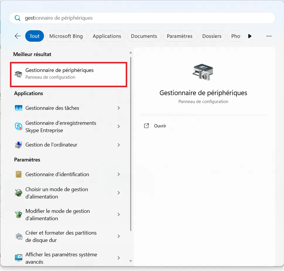 Accélérer une clé USB Gestionnaire de périphériques