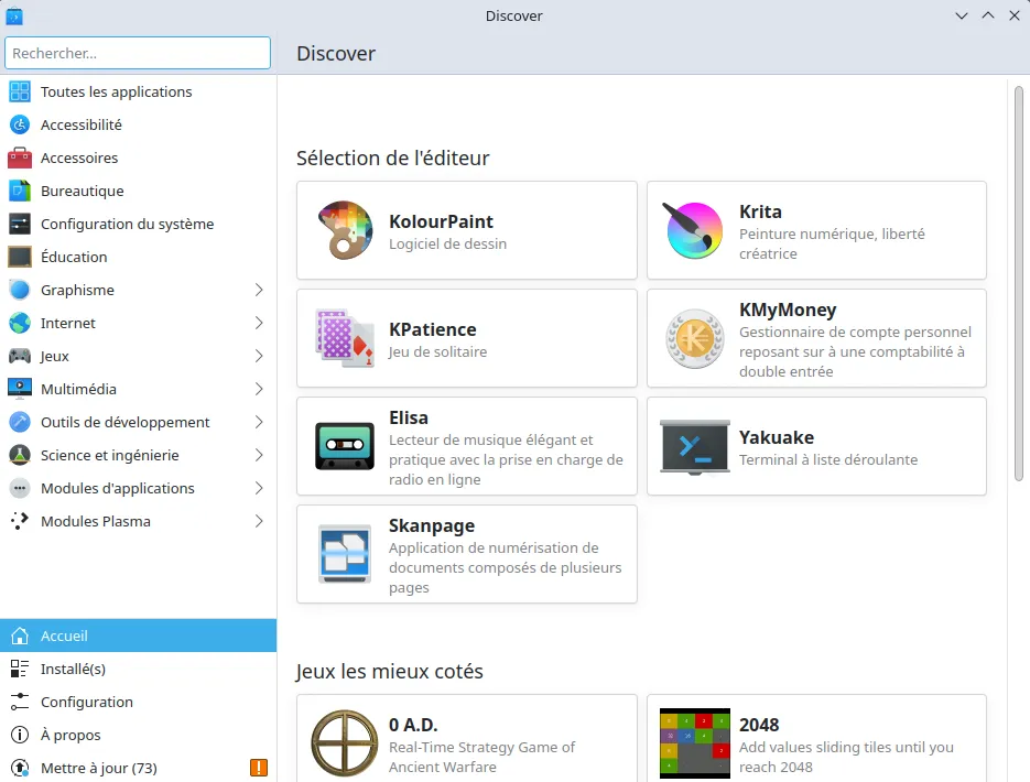 Discover le centre d’applications de Kubuntu