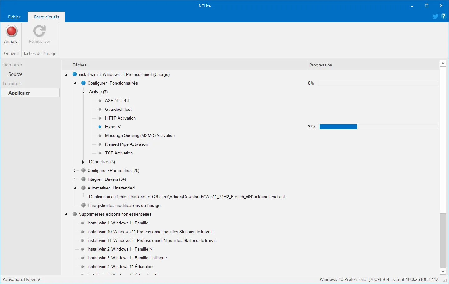 NTLite logiciel modifier et personnaliser images ISO de Windows