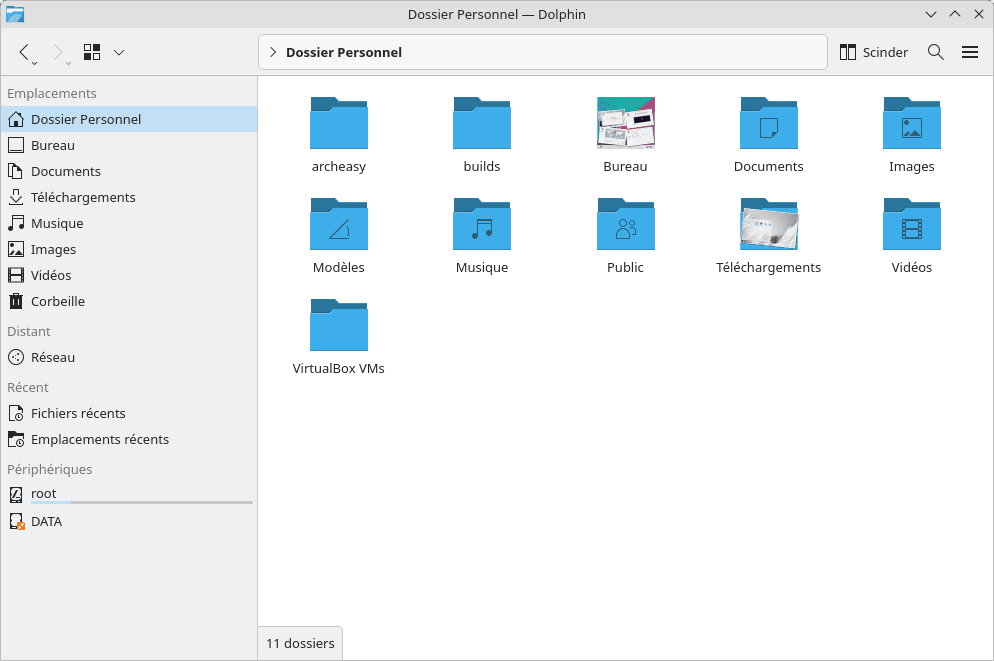 dolpin pour explorer fichiers et dossier