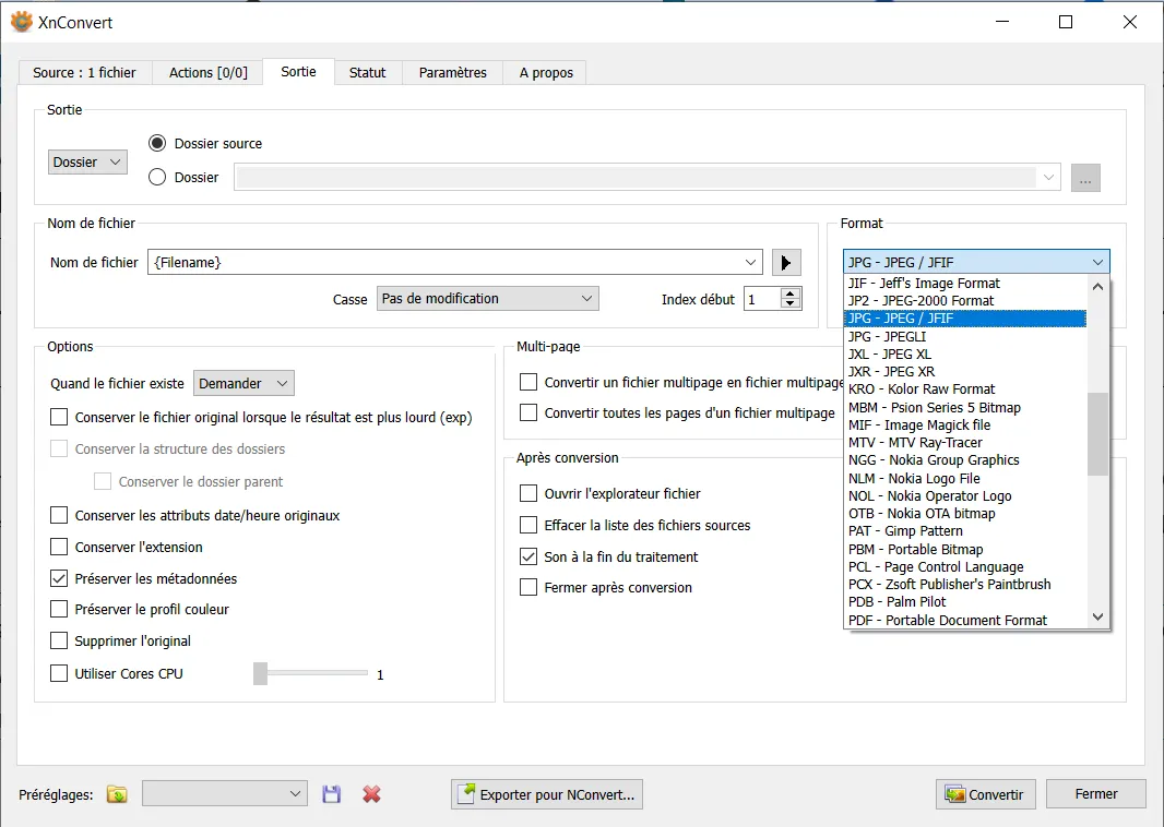 XNConverter pour Windows