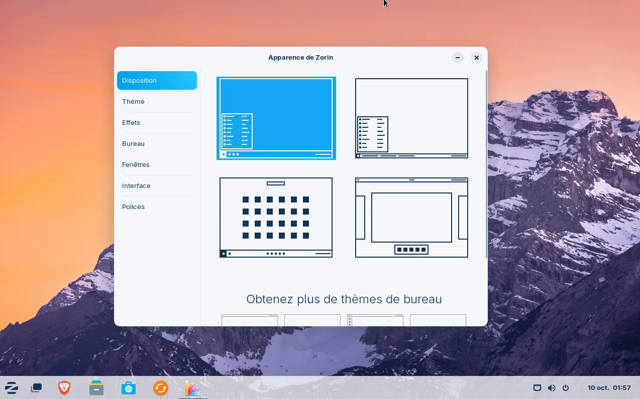 Zorin Appearance pour personnaliser votre environnement de bureau