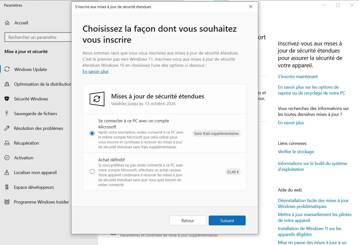choisir édition ESU particuliers gratuit ou professionnel