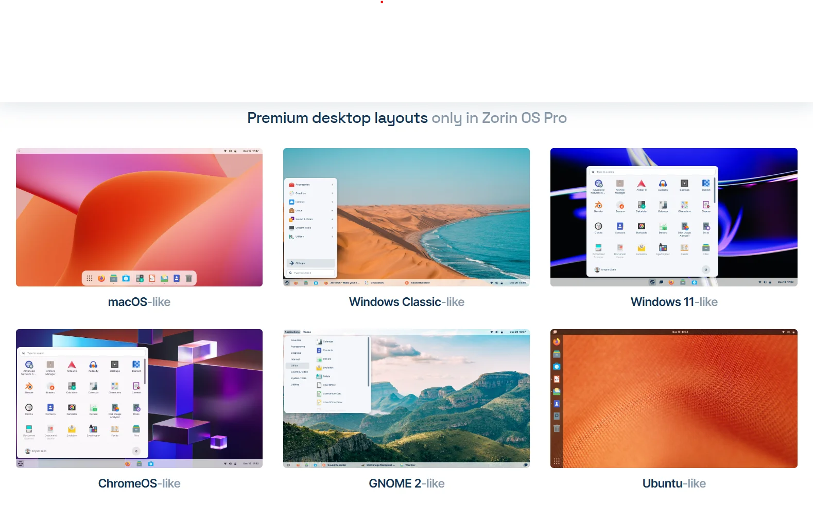 premium desktop uniquement avec Zorin OS Pro
