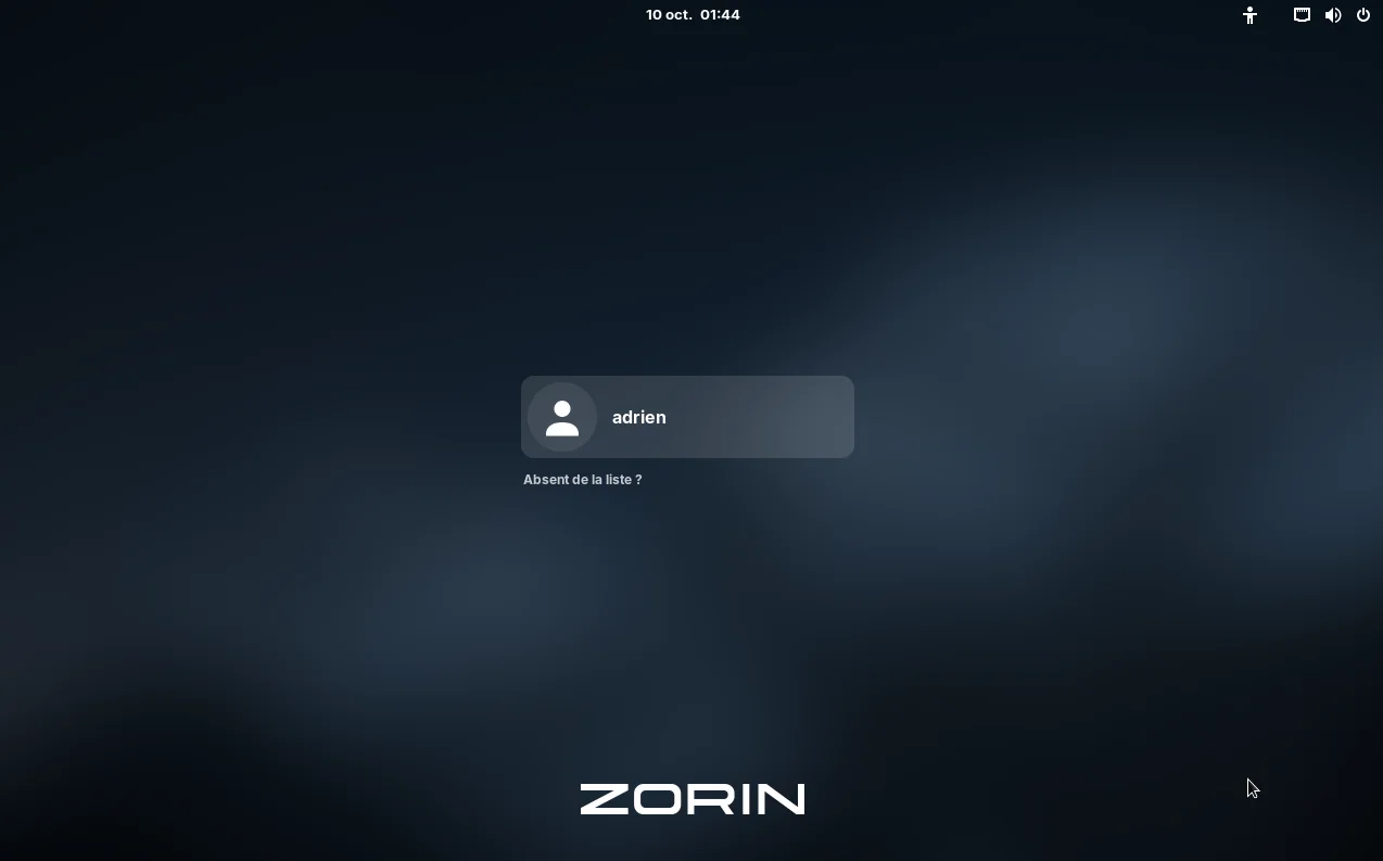 un loginscreen inspiré directement de macos