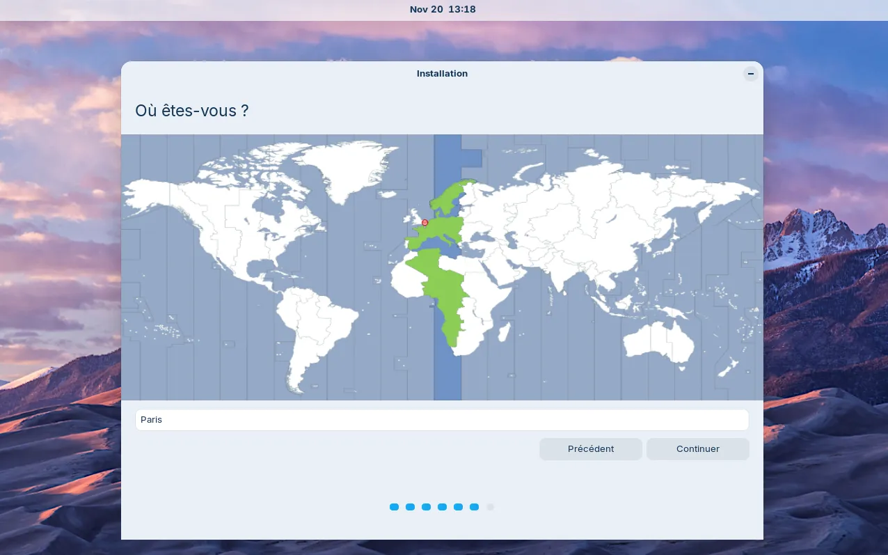 Sélectionner votre fuseau horaire pour votre nouvelle installation de Zorin OS