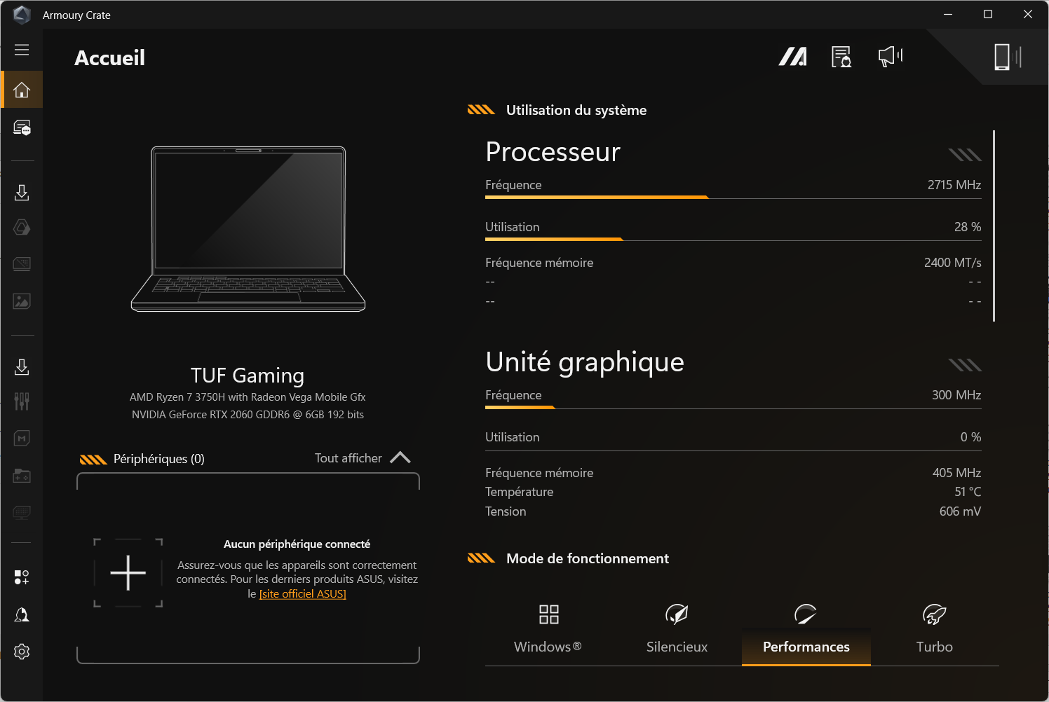 Armoury Crate pour surveiller les temp&eacute;ratures de votre PC ASUS