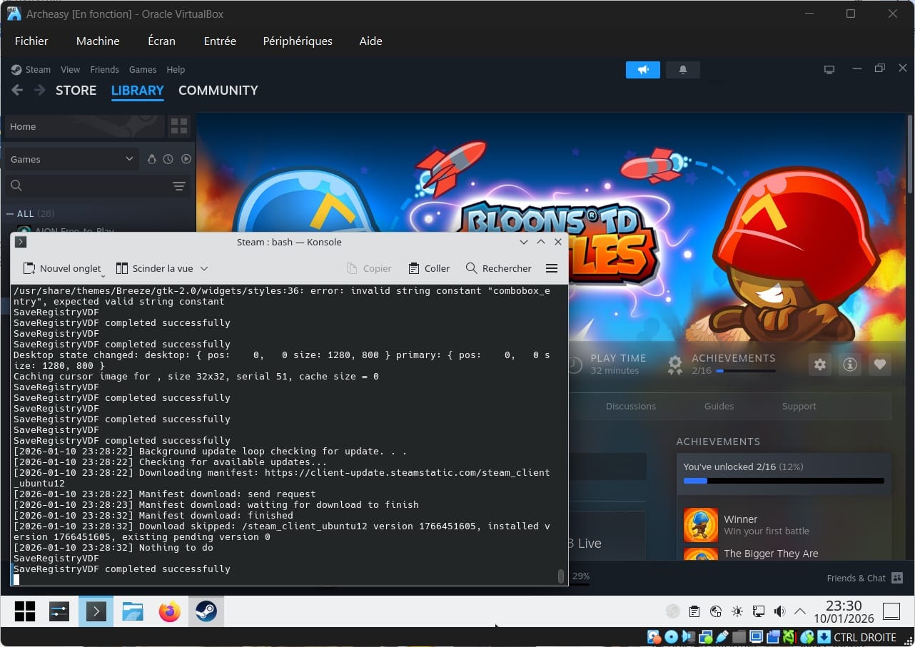 installer steam et jouer sur Linux