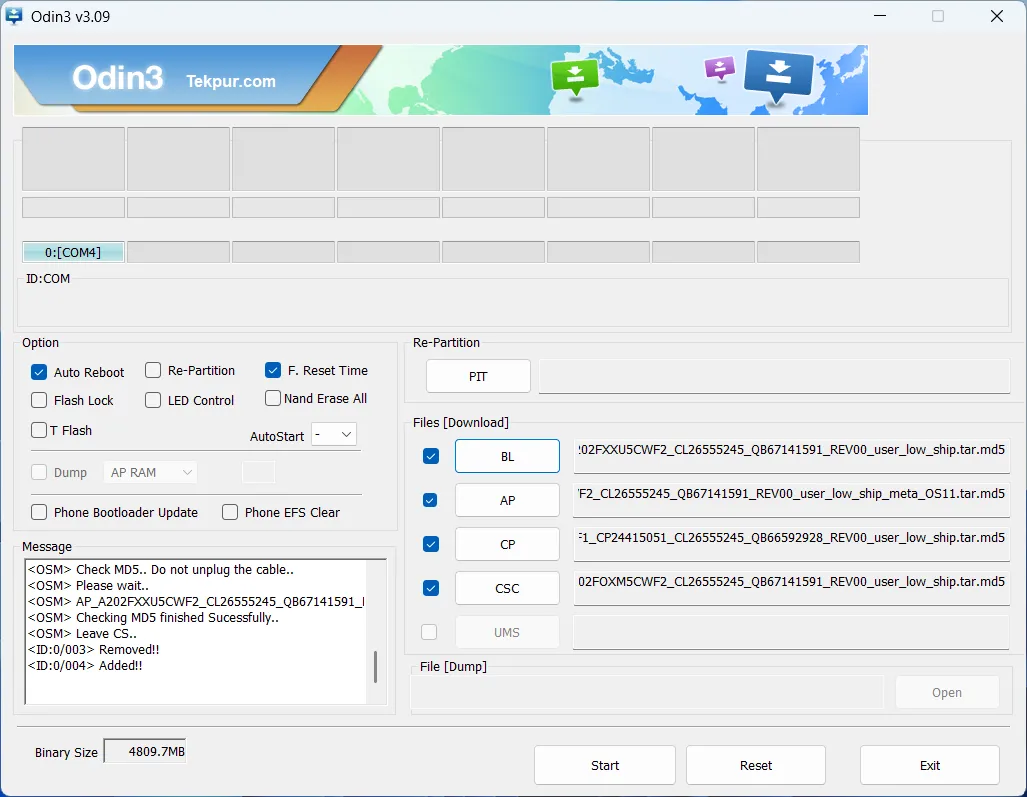 Ofin connecté et prêt à flasher la ROM Stock du A20e