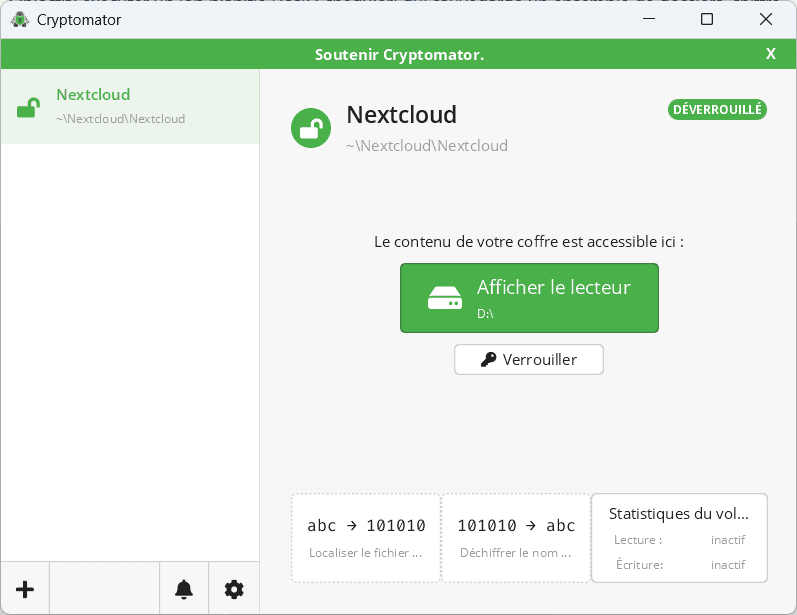 mostrar la carpeta encriptada