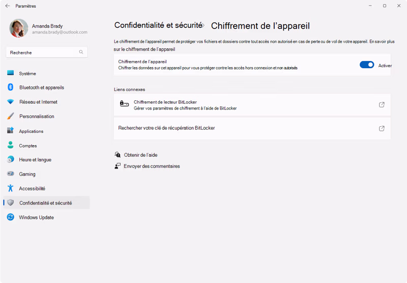 Activer le chiffrement de Windows sur les systèmes compatibles