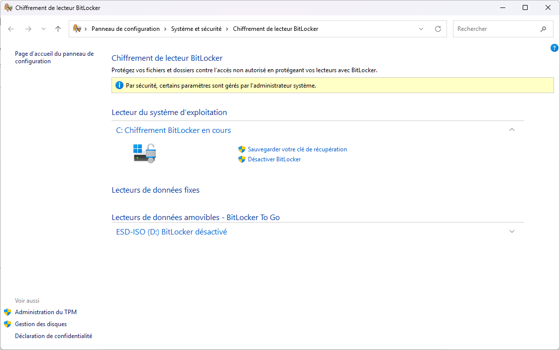 Sauvegarder votre clé de récupération