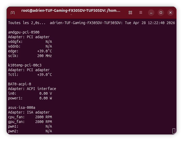 observer en temp r&eacute;el les temperatures de votre PC sous Linux