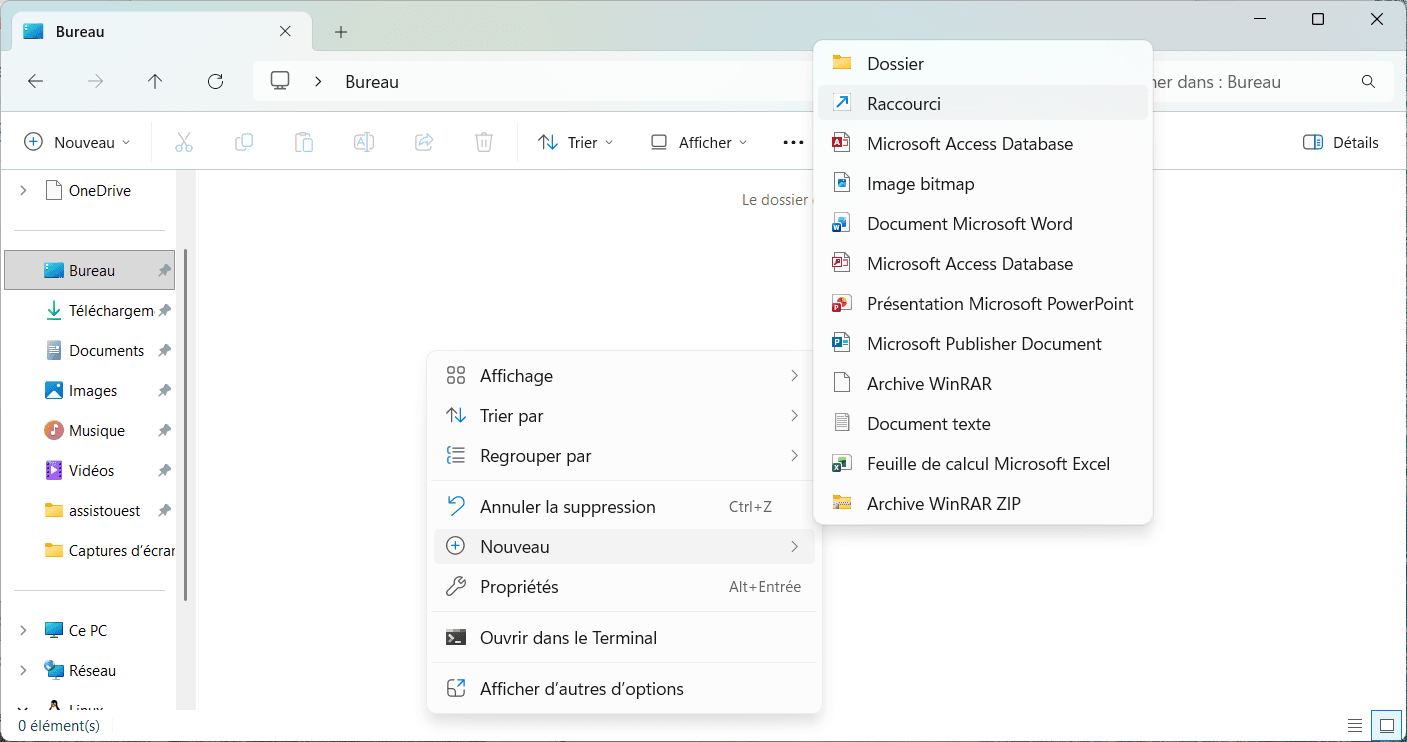 Créer un raccourci manuel vers Microsoft Defender