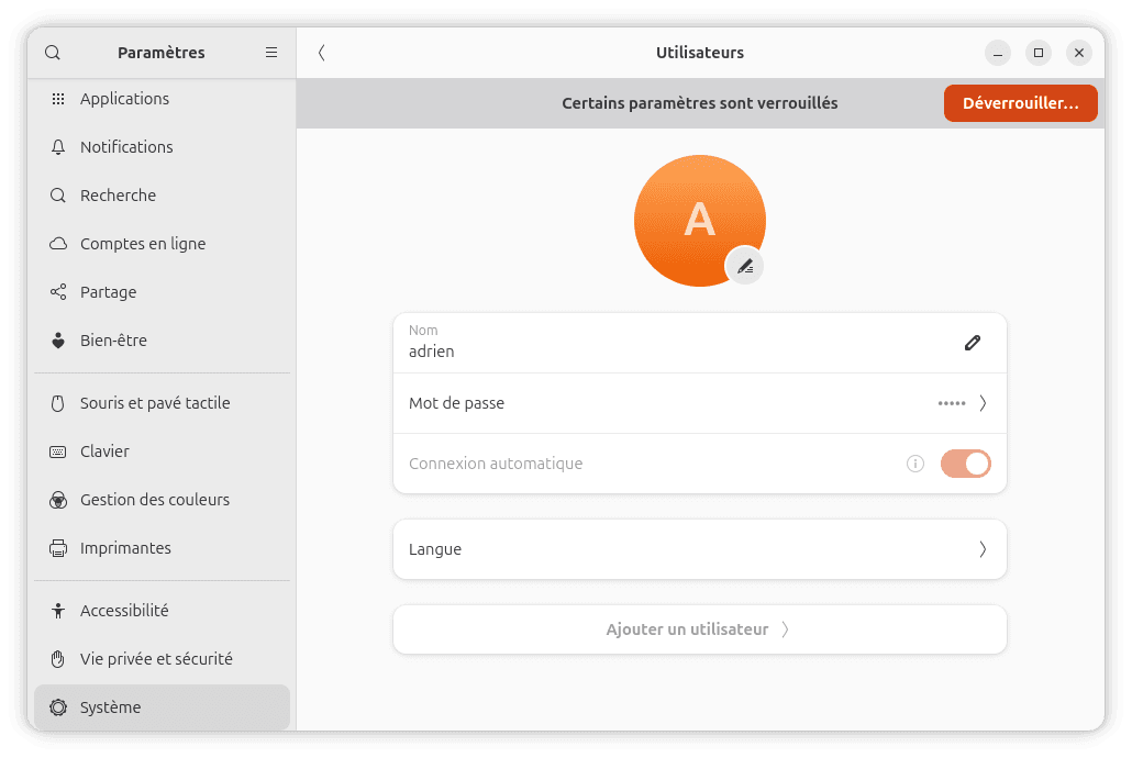 d&eacute;v&eacute;rouiller les param&egrave;tres pour modifier la configuration des utilisateurs sur Ubuntu