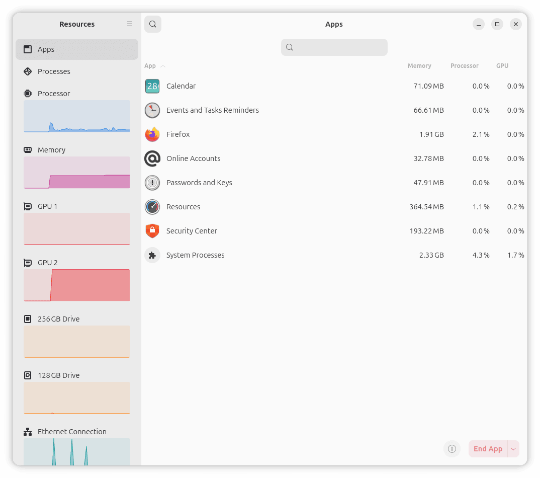 nouveau gestionnaire des ressources sur Ubuntu 26.04