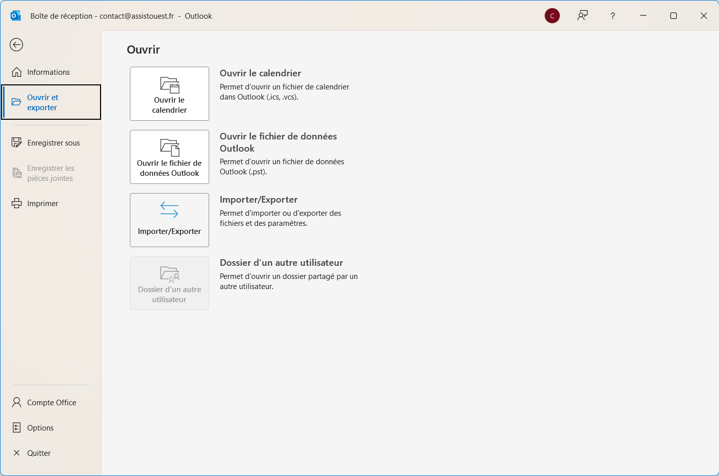 exporter les données de outlook sur Windows 11