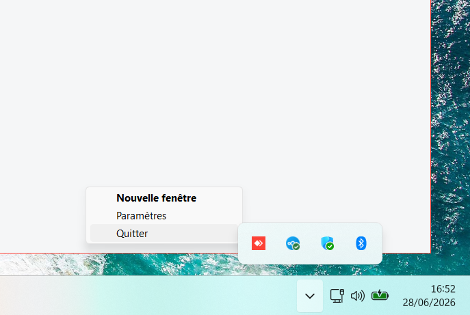 Depuis la barre des t&acirc;ches, vous pouvez fermer un logiciel de prise en main &agrave; distance &agrave; tout moment.
