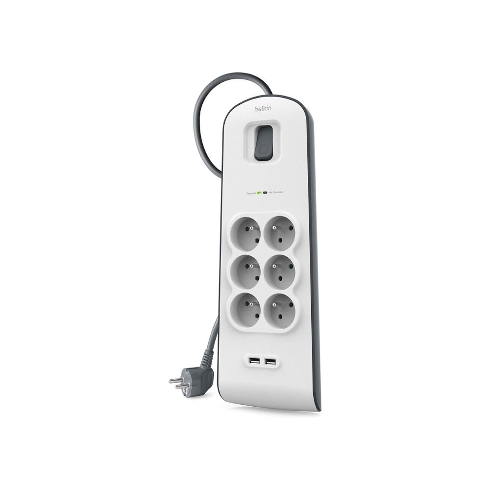 belkin bsv604 parafoudre 6 prises protégées 2 ports usb