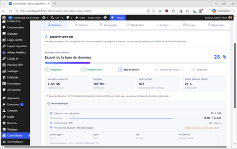 WP Clone Master, le plugin WordPress de sauvegarde et migration gratuit