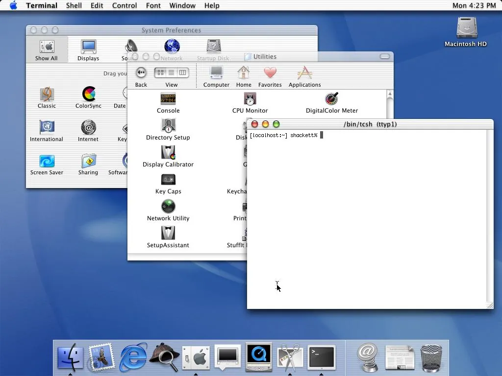 le bureau de Mac OS X avec ses fen&ecirc;tres translucides et son Dock