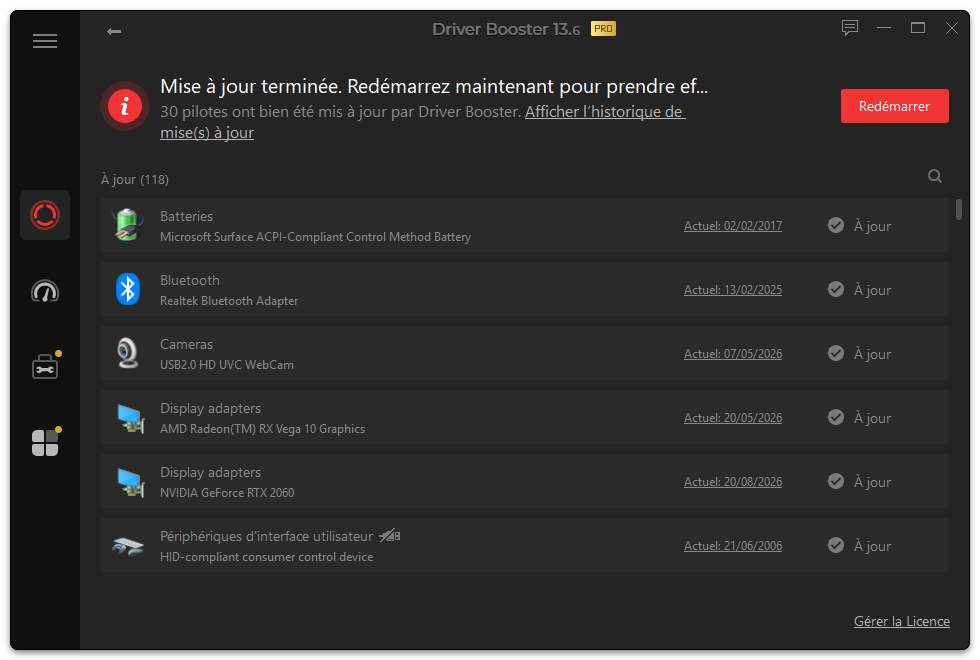 Windows restart requested by Driver Booster