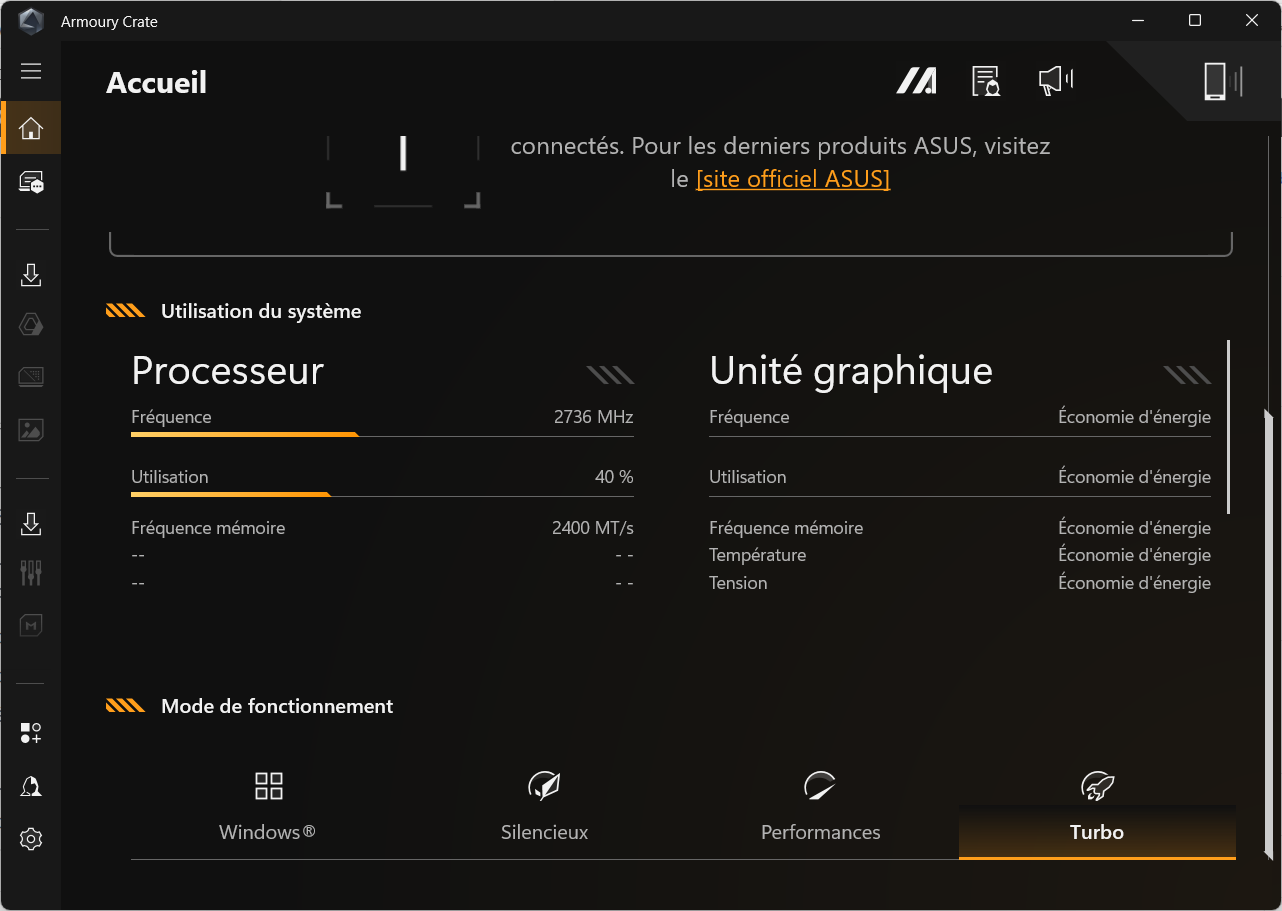 ASUS Armoury Crate manufacturer's software