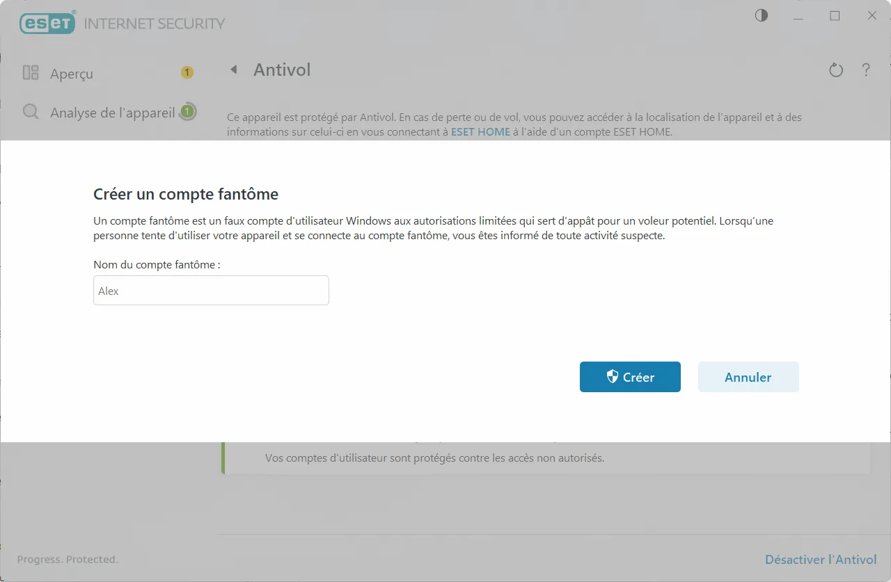 cr&eacute;er un compte fantome pour appater les voleurs