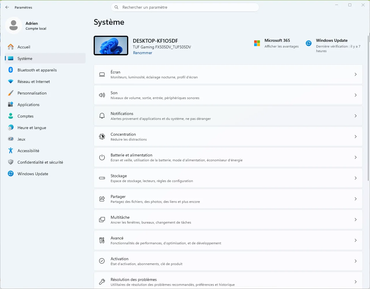trouver le mode Ne pas d&eacute;ranger dans les param&egrave;tres de Windows 11
